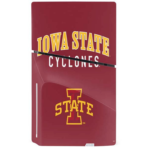 Iowa State University Collegiate Text PS5 Slim Disk Bundle Skin