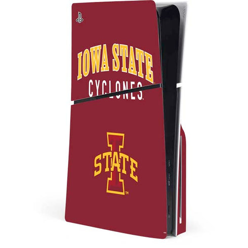 Iowa State University Collegiate Text PS5 Slim Disk Console Skin