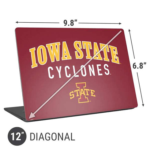 Iowa State University Collegiate Text Universal Laptop 12in (9.8 x 6.8in) Skin