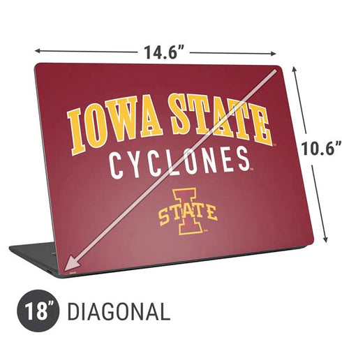 Iowa State University Collegiate Text Universal Laptop 18in (14.6 x 10.6in) Skin
