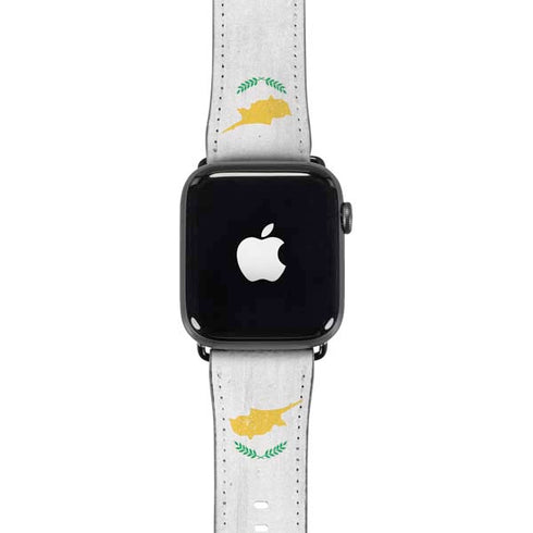 Cyprus Flag Distressed Apple Watch Band 42-44mm