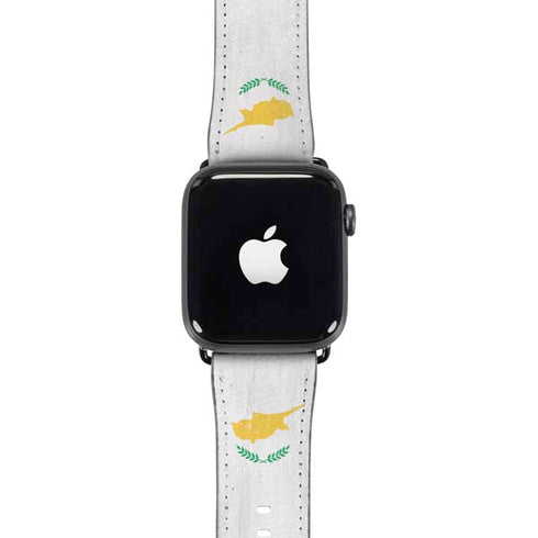 Cyprus Flag Distressed Apple Watch Band 38-40mm
