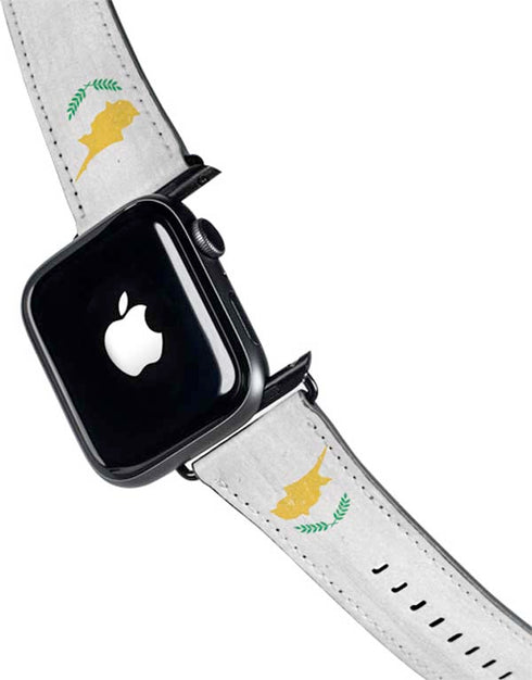 Cyprus Flag Distressed Apple Watch Band 38-40mm