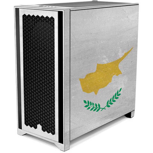 Cyprus Flag Distressed Corsair 4000D Tempered Glass Mid-Tower ATX Case Skin