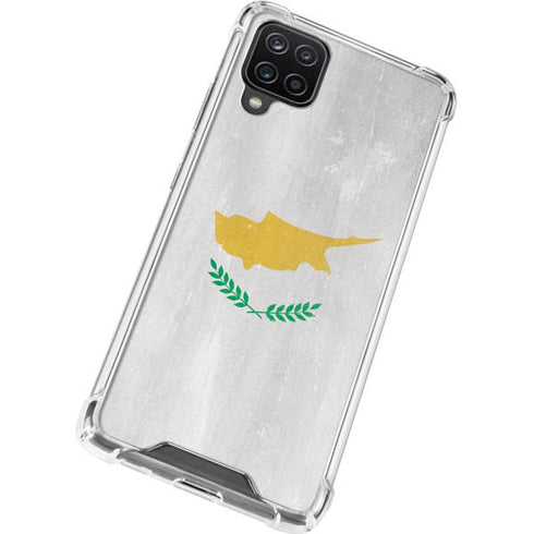 Cyprus Flag Distressed Galaxy A12 Clear Case