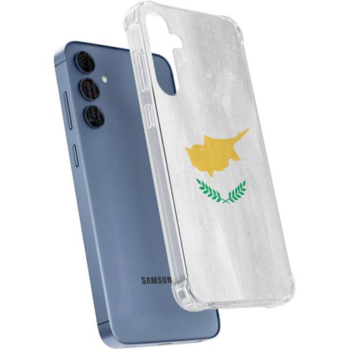 Cyprus Flag Distressed Galaxy S24 Clear Case