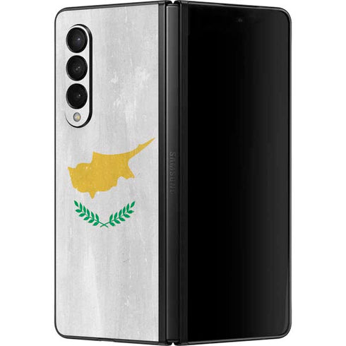Cyprus Flag Distressed Galaxy Z Fold3 5G Skin