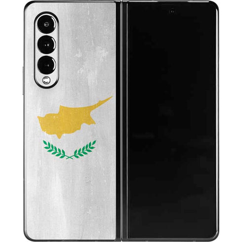 Cyprus Flag Distressed Galaxy Z Fold3 5G Skin