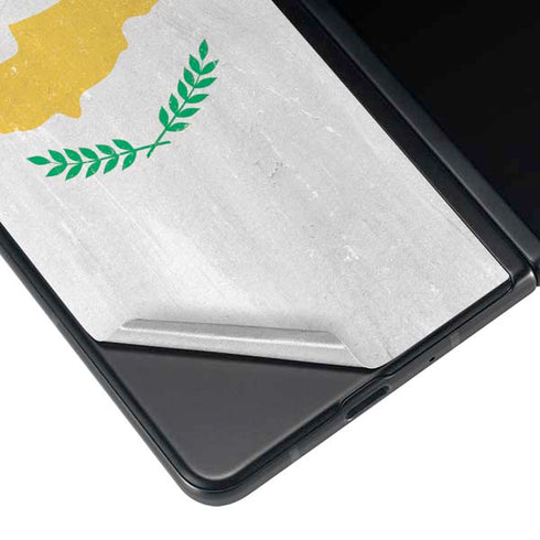 Cyprus Flag Distressed Galaxy Z Fold3 5G Skin