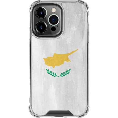 Cyprus Flag Distressed iPhone 14 Pro Clear Case