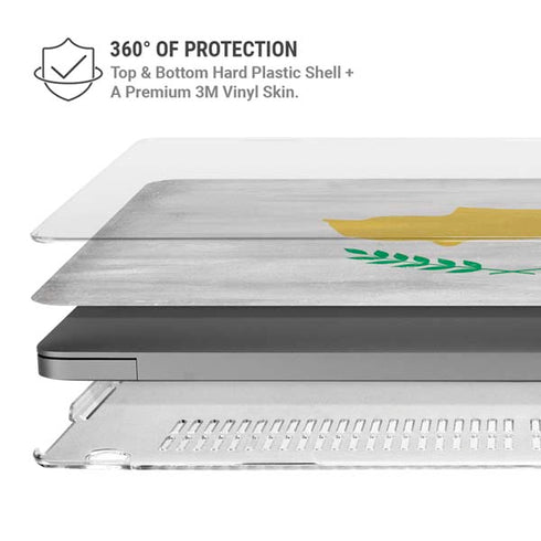 Cyprus Flag Distressed MacBook Pro 16in (2021-25) Case plus Skin