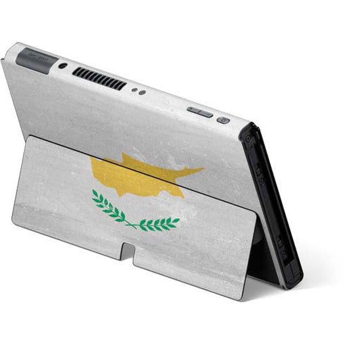 Cyprus Flag Distressed Nintendo Switch OLED (2021) Skin