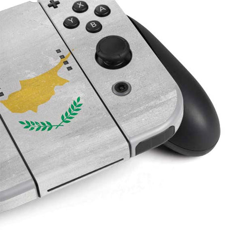 Cyprus Flag Distressed Nintendo Switch OLED (2021) Skin