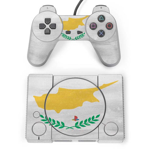 Cyprus Flag Distressed PlayStation Classic Bundle Skin