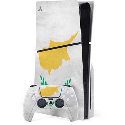 Cyprus Flag Distressed PS5 Slim Disk Bundle Skin
