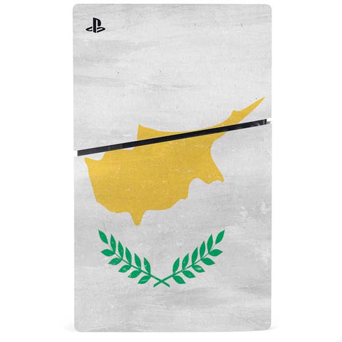 Cyprus Flag Distressed PS5 Slim Digital Edition Bundle Skin