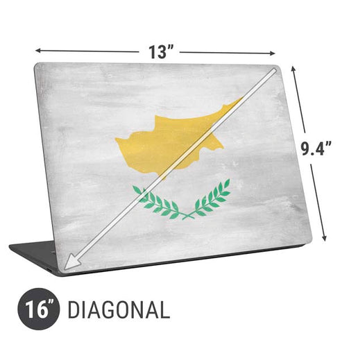 Cyprus Flag Distressed Universal Laptop 16in (13 x 9.4in) Skin