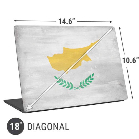 Cyprus Flag Distressed Universal Laptop 18in (14.6 x 10.6in) Skin