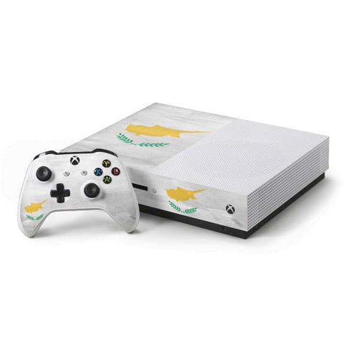 Cyprus Flag Distressed Xbox One S Console and Controller Bundle Skin