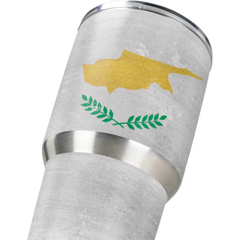 Cyprus Flag Distressed Yeti 30oz Rambler Tumbler Skin