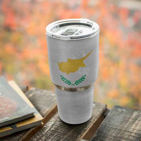 Cyprus Flag Distressed Yeti 30oz Rambler Tumbler Skin