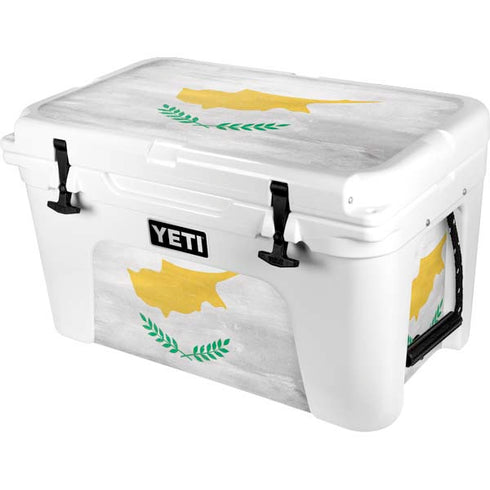 Cyprus Flag Distressed YETI Tundra 45 Hard Cooler Skin