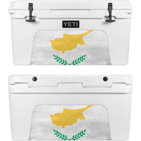 Cyprus Flag Distressed YETI Tundra 65 Hard Cooler Skin