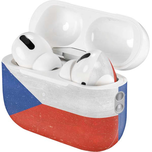 Czech Republic Flag Distressed AirPods Pro 2nd Gen Skin