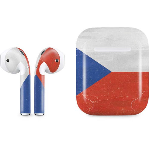Czech Republic Flag Distressed Apple AirPods Skin