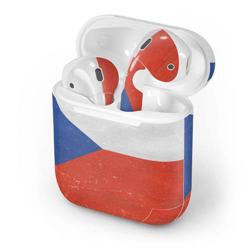 Czech Republic Flag Distressed Apple AirPods Skin
