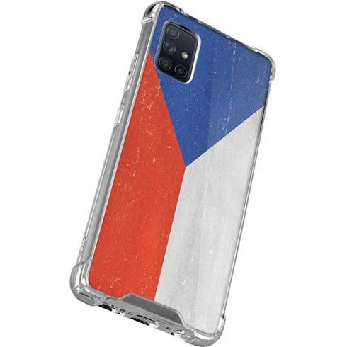 Czech Republic Flag Distressed Galaxy A51 5G Clear Case