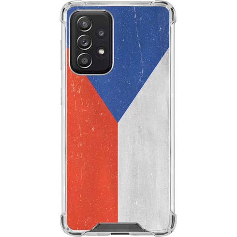 Czech Republic Flag Distressed Galaxy A52 5G Clear Case