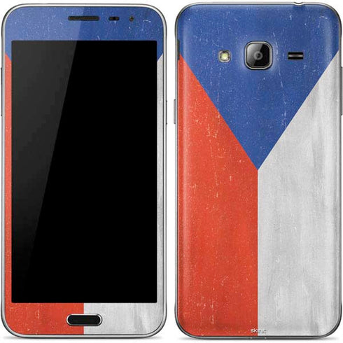 Czech Republic Flag Distressed Galaxy J3 Skin