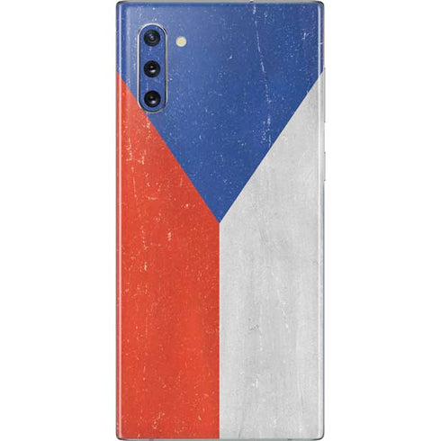 Czech Republic Flag Distressed Galaxy Note 10 Skin