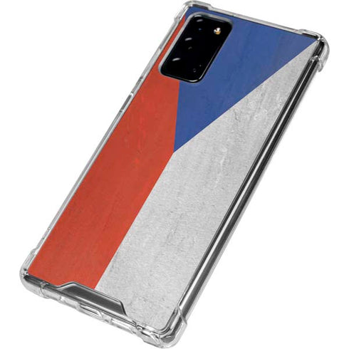 Czech Republic Flag Distressed Galaxy Note20 5G Clear Case