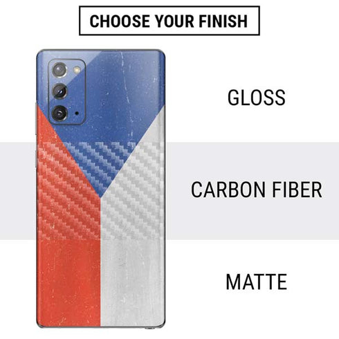 Czech Republic Flag Distressed Galaxy Note20 5G Skin