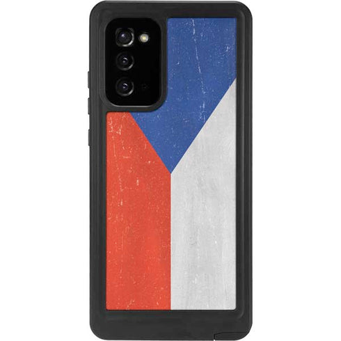Czech Republic Flag Distressed Galaxy Note20 5G Waterproof Case