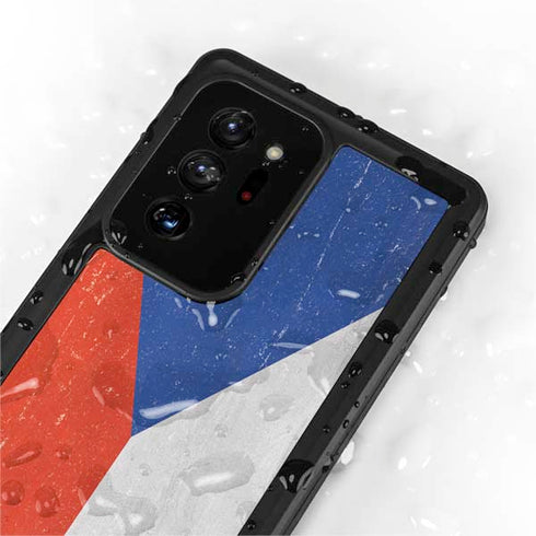 Czech Republic Flag Distressed Galaxy Note20 Ultra 5G Waterproof Case