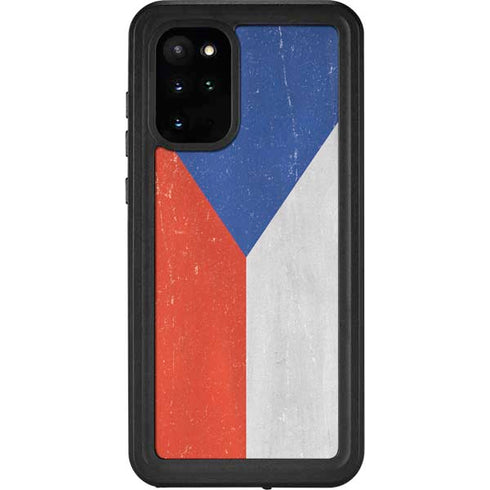 Czech Republic Flag Distressed Galaxy S20 Plus Waterproof Case