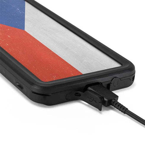 Czech Republic Flag Distressed Galaxy S20 Plus Waterproof Case