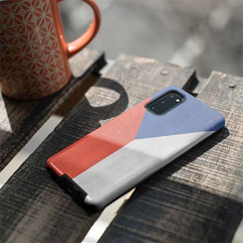 Czech Republic Flag Distressed Galaxy S20 Pro Case