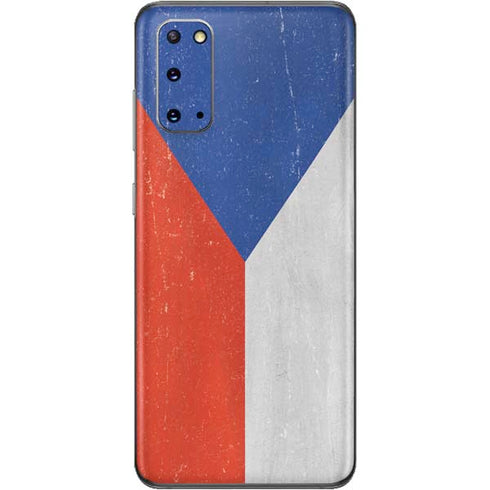 Czech Republic Flag Distressed Galaxy S20 Skin