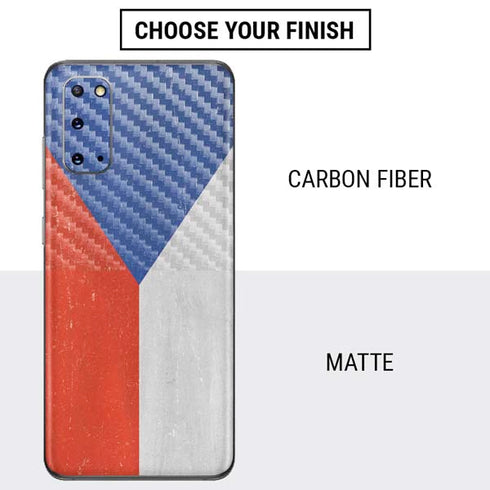Czech Republic Flag Distressed Galaxy S20 Skin