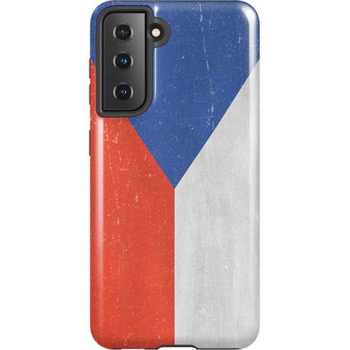 Czech Republic Flag Distressed Galaxy S21 5G Pro Case