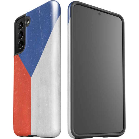 Czech Republic Flag Distressed Galaxy S21 5G Pro Case