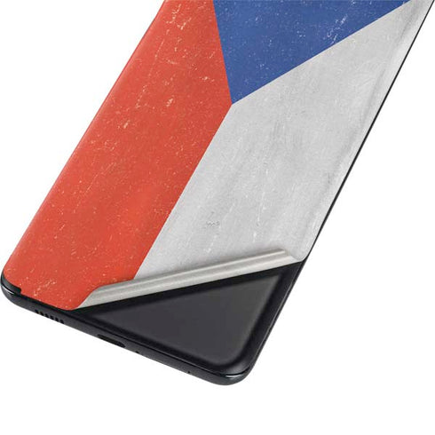Czech Republic Flag Distressed Galaxy S21 5G Skin