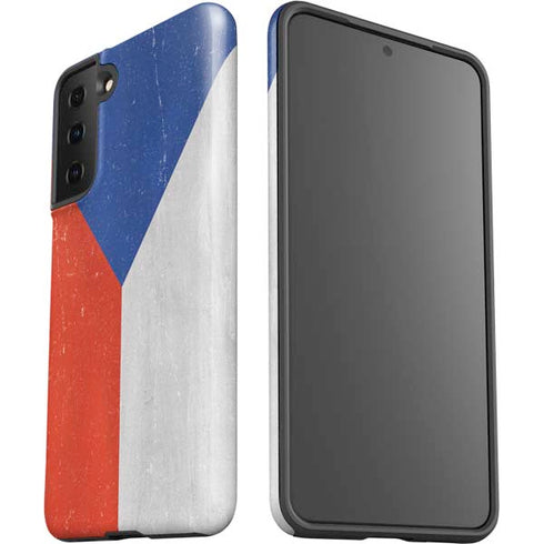 Czech Republic Flag Distressed Galaxy S21 FE Pro Case