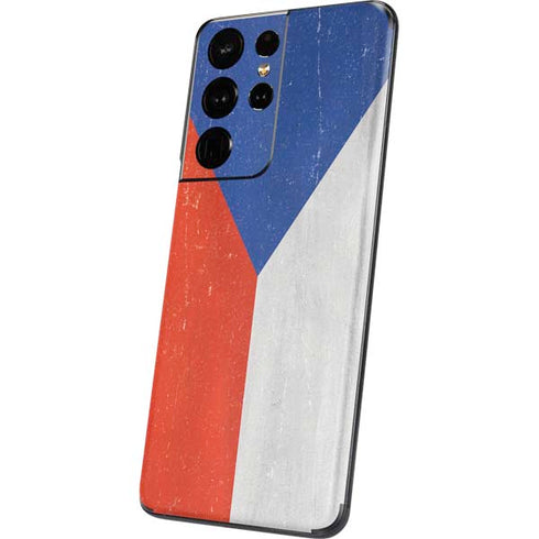 Czech Republic Flag Distressed Galaxy S21 Ultra 5G Skin