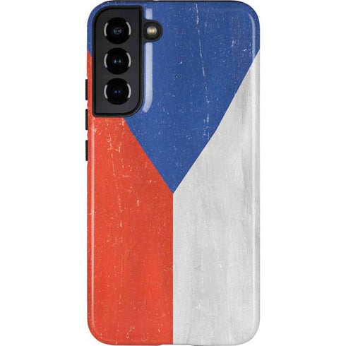 Czech Republic Flag Distressed Galaxy S22 Plus Pro Case
