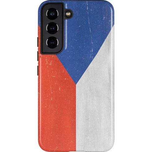 Czech Republic Flag Distressed Galaxy S22 Pro Case